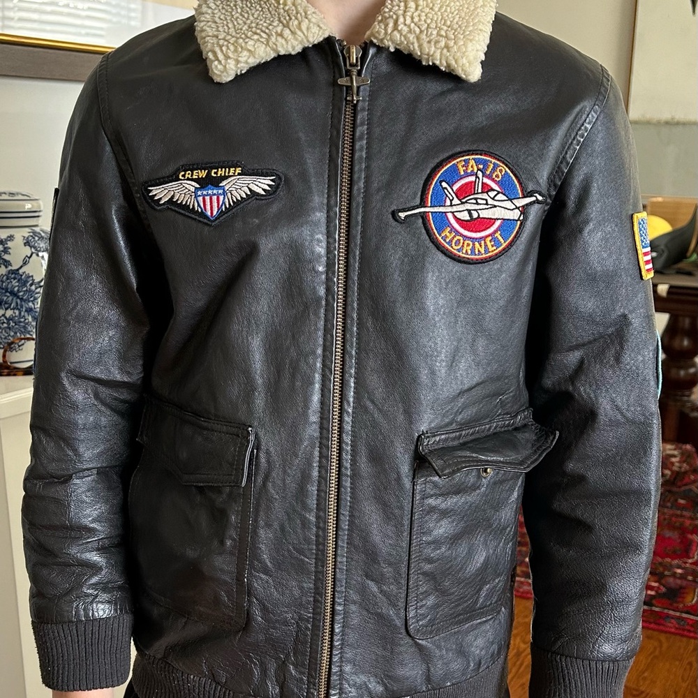 Wilson’s Leather Kids -Leather Bomber Jacket Top Gun shearling Sz L (kids)